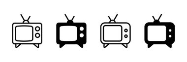 Beyaz arkaplanda izole edilmiş televizyon simgesi vektörü. Televizyon simgesi