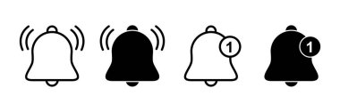 Bell Simgesi vektörü beyaz arkaplanda izole edildi. Bildirim sembolü. Çan vektör simgesi