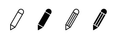 Beyaz arkaplanda izole edilmiş kalem simgesi vektörü. Kalem vektör simgesi