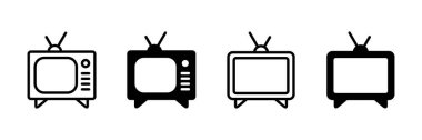 Beyaz arkaplanda izole edilmiş televizyon simgesi vektörü. Televizyon simgesi