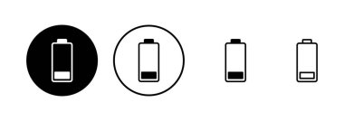 Batarya ikonu vektörü beyaz arkaplanda izole edildi. Batarya vektör simgesi. Şarj seviyesi. pil yükleme simgesi