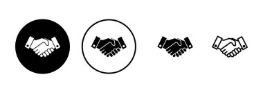 Beyaz arkaplanda iş tokalaşma simgesi vektörü izole edildi. Tokalaşma ikonu vektörü. Sözleşme anlaşması. Simge vektörüne güven. - Anlaştık. Oldu bil. ortaklık simgesi