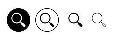 Beyaz arkaplanda izole edilmiş bir simge vektörü ara. Cam vektör simgesi. Büyüteç simgesini ara. Bul