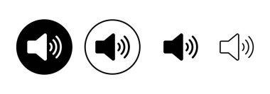 Beyaz arkaplanda izole edilmiş ikon vektörü. Cilt simgesi. Hoparlör ikon vektörü. Ses. Ses