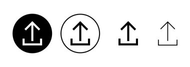 Beyaz arkaplanda izole edilmiş simge vektörünü yükle. İşaret simgesini yükle. Gönderme düğmesi. Sembol yükle.