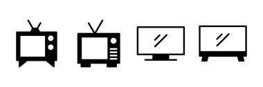 Beyaz arkaplanda izole edilmiş televizyon simgesi vektörü. Televizyon simgesi