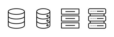 Veritabanı simgesi vektörü beyaz arkaplanda izole edildi. veritabanı vektörü simgesi