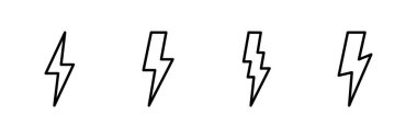 Şimşek simgesi vektörü beyaz arkaplanda izole edildi. Kilit simgesi vektörü. Enerji ve gök gürültüsü elektrik simgesi