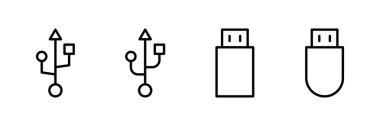 Beyaz arkaplanda izole edilmiş Usb simgesi vektörü. Flash disk simgesi vektörü