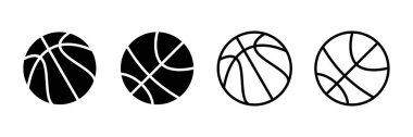Basketbol ikonu vektörü beyaz arkaplanda izole edildi. Basketbol ikonu. Basketbol logo vektör simgesi