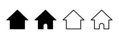 Beyaz arkaplanda ev simgesi vektörü izole edildi. Ev vektör simgesi. Adres