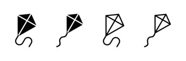 Kite simgesi vektörü beyaz arkaplanda izole edildi. Uçurtma vektör simgesi.