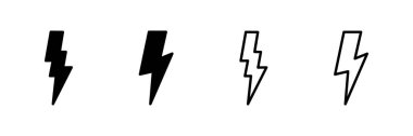 Şimşek simgesi vektörü beyaz arkaplanda izole edildi. Kilit simgesi vektörü. Enerji ve gök gürültüsü elektrik simgesi