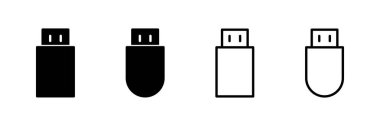 Beyaz arkaplanda izole edilmiş Usb simgesi vektörü. Flash disk simgesi vektörü