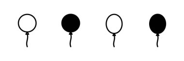 Beyaz arkaplanda izole edilmiş balon simgesi vektörü. Parti balonu süsleme doğum günü vektörü. Balon vektör simgesi