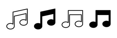 Müzik simgesi vektörü beyaz arkaplanda izole edilmiş, müzik vektörü simgesi, Melody, şarkı, not, ses, ses işareti