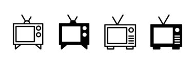 Beyaz arkaplanda izole edilmiş televizyon simgesi vektörü. Televizyon simgesi