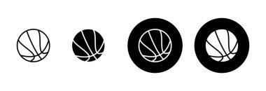 Basketbol ikonu vektörü beyaz arkaplanda izole edildi. Basketbol ikonu. Basketbol logo vektör simgesi