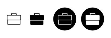 Beyaz arkaplanda izole edilmiş evrak çantası simgesi vektörü. Evrak çantası vektör simgesi