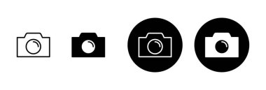 Kamera Simgesi vektörü beyaz arkaplanda izole edildi. Kamera sembolü. Kamera vektör simgesi