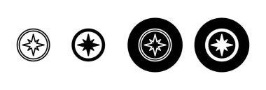 Pusula simgesi vektörü beyaz arkaplanda izole edildi. Pusula vektör simgesi