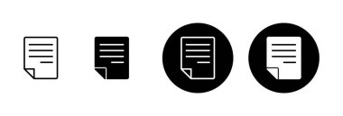 Beyaz arkaplanda izole edilmiş belge simgesi vektörü. Kağıt ikonu. Dosya Simgesi