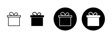 Hediye simgesi vektörü beyaz arkaplanda izole edildi. Hediye vektör simgesi. doğum günü hediyesi