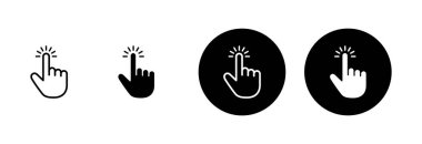 Beyaz arkaplanda elle tıklama simgesi vektörü izole edildi. işaret simgesi vektörü. el imleç simgesi vektörü