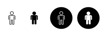 Beyaz arkaplanda insan simgesi vektörü izole edildi. Erkek ikon vektörü. insan sembolü