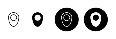 Pin simgesi vektörü beyaz arkaplanda izole edildi. Konum simgesi. Harita işaretleyici simgesi. Nokta. Yer bulucu. Adres