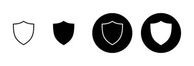 Kalkan vektör simgesi beyaz arkaplanda izole edildi. Koruma ikonu vektörü. Güvenlik vektör simgesi