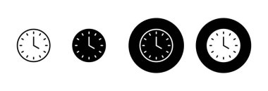 Saat simgesi vektörü beyaz arkaplanda izole edildi. Zaman simgesi vektörü. Saat vektör simgesi