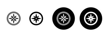 Pusula simgesi vektörü beyaz arkaplanda izole edildi. Pusula vektör simgesi