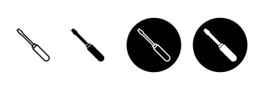 Beyaz arkaplanda izole edilmiş tornavida simgesi vektörü. Tornavida vektör simgesi