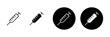 Şırınga ikonu vektörü beyaz arkaplanda izole edildi. enjeksiyon simgesi