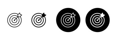 Hedef simge vektörü beyaz arkaplanda izole edildi. Hedef vektör simgesi. hedef simgesi. Pazarlama hedefi. Nişan al.