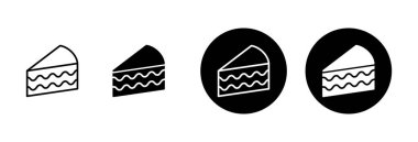 Kek simgesi vektörü beyaz arkaplanda izole edildi. Kek vektörü. Doğum günü pastası simgesi