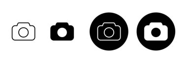 Kamera Simgesi vektörü beyaz arkaplanda izole edildi. Kamera sembolü. Kamera vektör simgesi