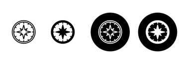 Pusula simgesi vektörü beyaz arkaplanda izole edildi. Pusula vektör simgesi