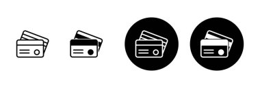 Kredi kartı simgesi vektörü beyaz arkaplanda izole edildi. Kredi kartı ödeme simgesi vektörü