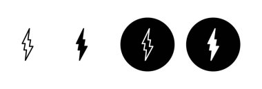 Şimşek simgesi vektörü beyaz arkaplanda izole edildi. Kilit simgesi vektörü. Enerji ve gök gürültüsü elektrik simgesi