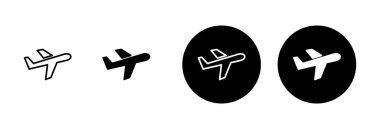Beyaz arkaplanda izole edilmiş düzlem simgesi vektörü. Uçak vektör simgesi. Uçuş taşıma sembolü. Seyahat elementi çizimi. Tatil sembolü. Uçak.