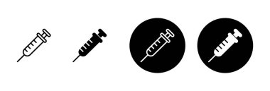 Şırınga ikonu vektörü beyaz arkaplanda izole edildi. enjeksiyon simgesi