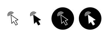 Beyaz arkaplanda simge vektörüne tıklayın. İmleç simgesi. Bilgisayar faresi imleç siyah ok simgelerine tıklayın. işaretleyici ok