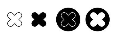 Beyaz arkaplanda izole edilmiş simge vektörünü kapat. Simgeyi sil. sil, iptal et, çıkış sembolü