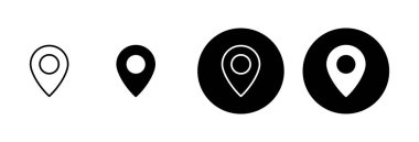 Pin simgesi vektörü beyaz arkaplanda izole edildi. Konum simgesi. Harita işaretleyici simgesi. Nokta. Yer bulucu. Adres