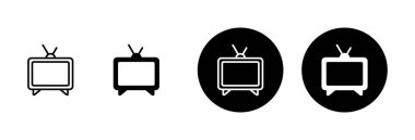 Beyaz arkaplanda izole edilmiş televizyon simgesi vektörü. Televizyon simgesi