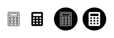 Hesaplayıcı simge vektörü beyaz arkaplanda izole edildi. Hesap makinesi vektör simgesi. Hesap simgesi