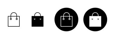 Alışveriş poşeti ikon vektörü beyaz arkaplanda izole edildi. Alışveriş poşeti vektör simgesi. Sepet simgesi