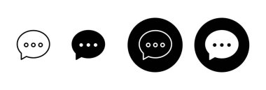 Sohbet simgesi vektörü beyaz arkaplanda izole edildi. Sohbet vektörü simgesi. Konuşma balonu. Mesaj var. Bizimle irtibata geç